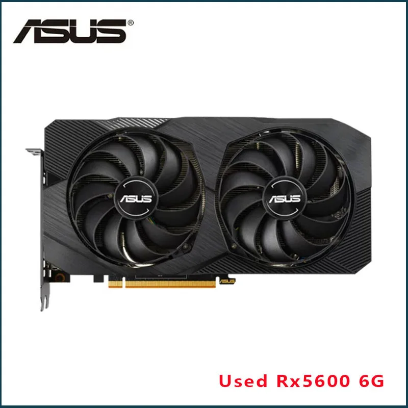 Б/у видеокарты ASUS AMD RX 5600 XT, 6 ГБ GDDR6, графическая видеокарта для майнинга, 192-битный компьютер RX5600XT