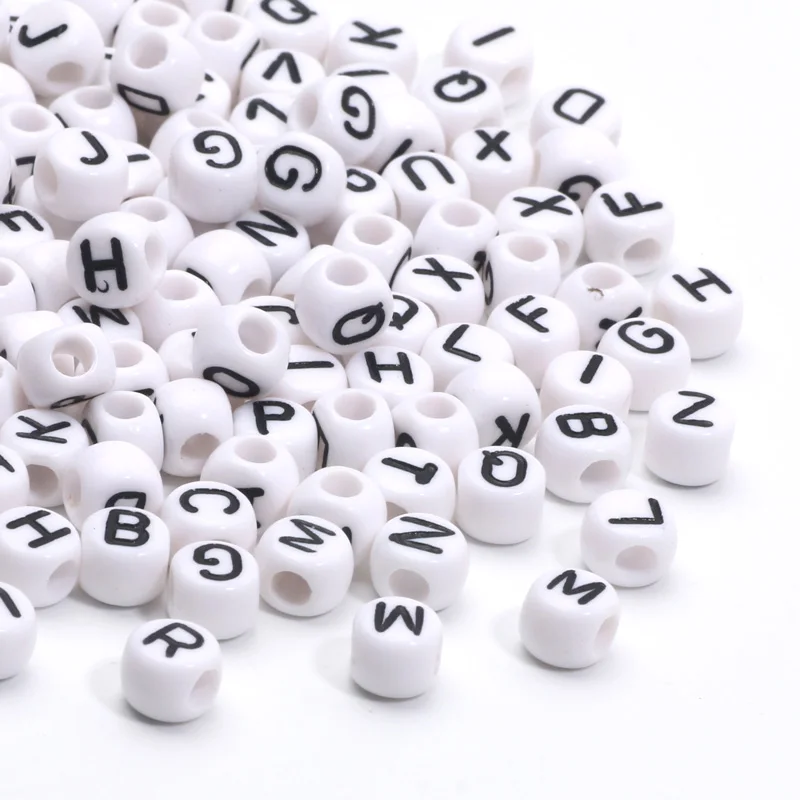 100 шт. 5x7 мм смешанные буквы акриловые бусины-разделители алфавитные бусины для