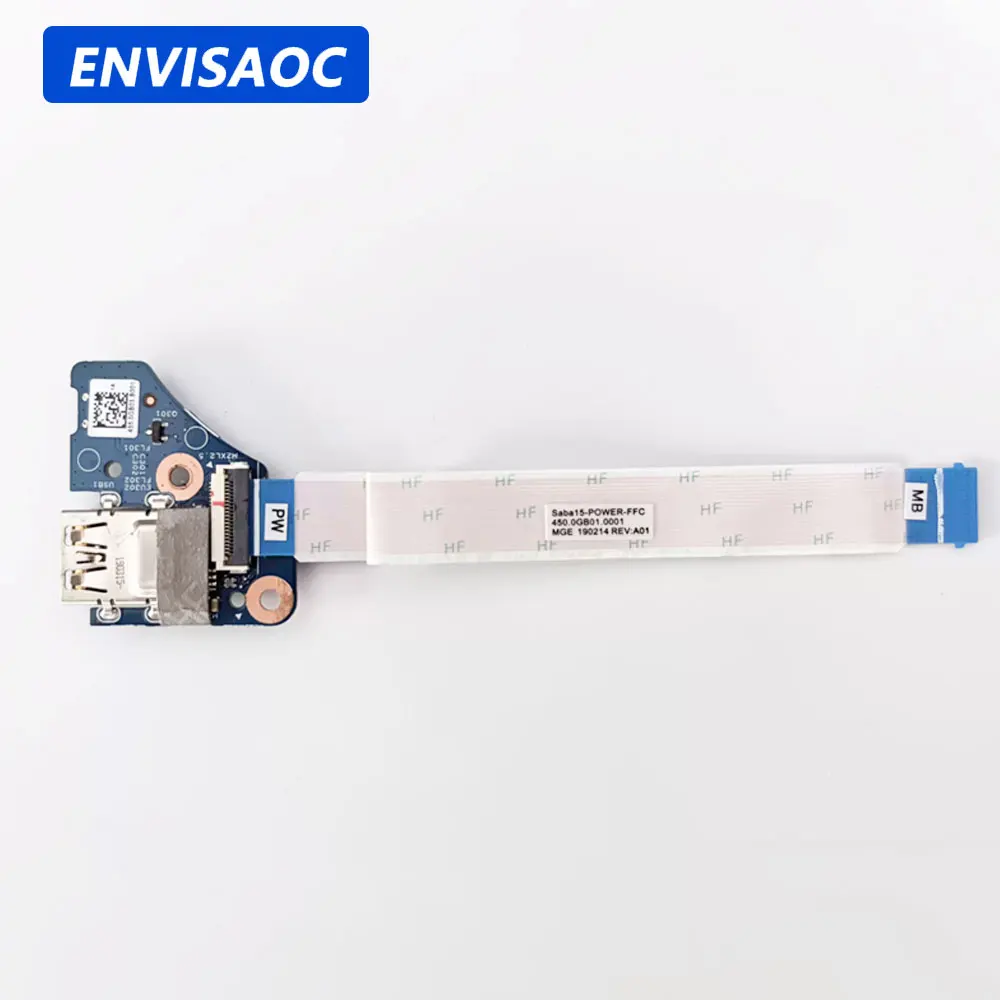Фото OEM-плата с USB-разъемом и кнопкой питания для ноутбуков HP Envy X360 15-DR, 15M-DR, TPN-W142, 15-DS, 15M-DS, TPN-W143 (кабель для ремонта) №1