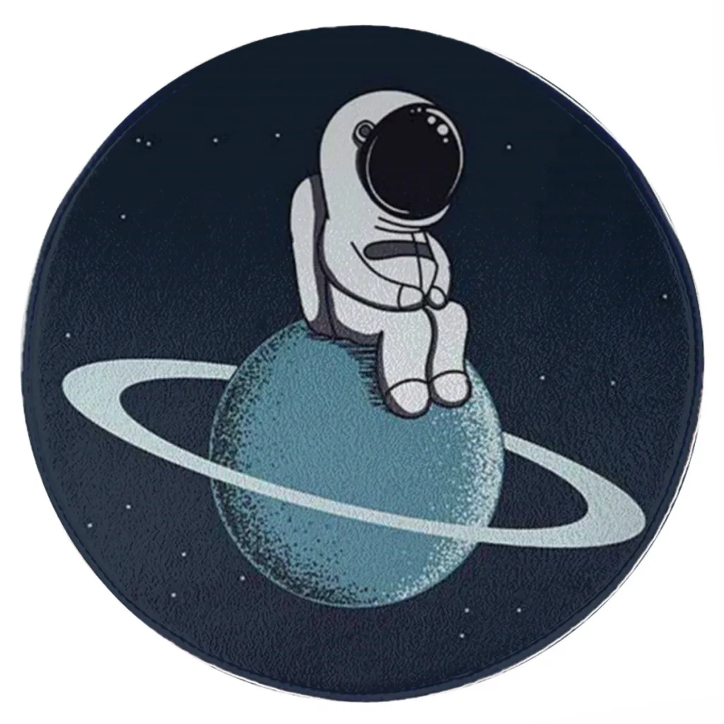 

Cartoon-astronaut-area Living Room Carpet Round Carpet Flannel Play Area Non Slip Mat Area Rug Children Room Decoration
