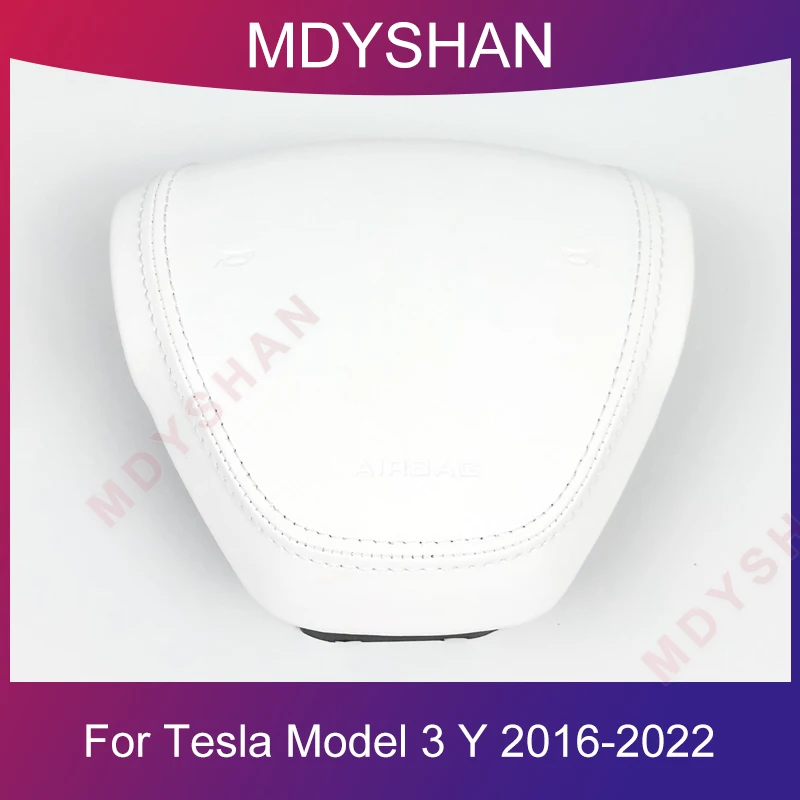 

Кожаная крышка рулевого колеса Алькантара для Tesla Model 3, Крышка центральной панели динамика, крышка из углеродного волокна с пользовательским логотипом эмблема