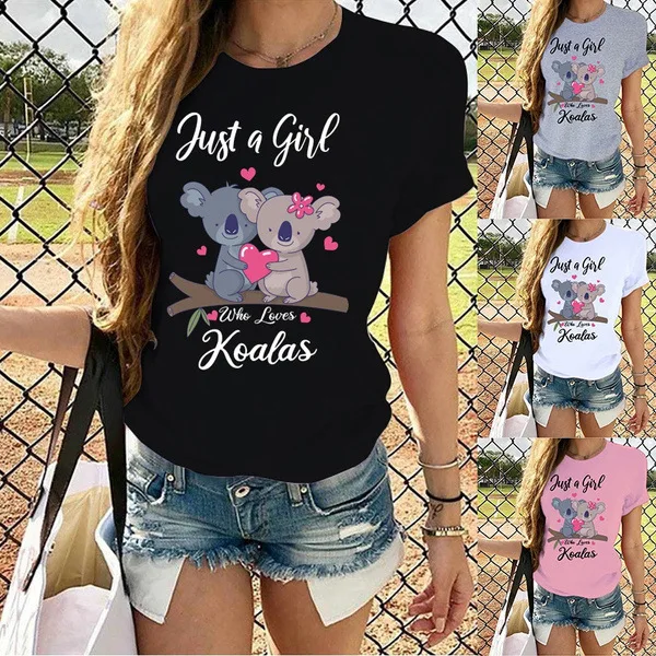 

Europe United States women's clothing hot selling love cute animal printed short-sleeved T - shirt blouse fashion girl T - shirt