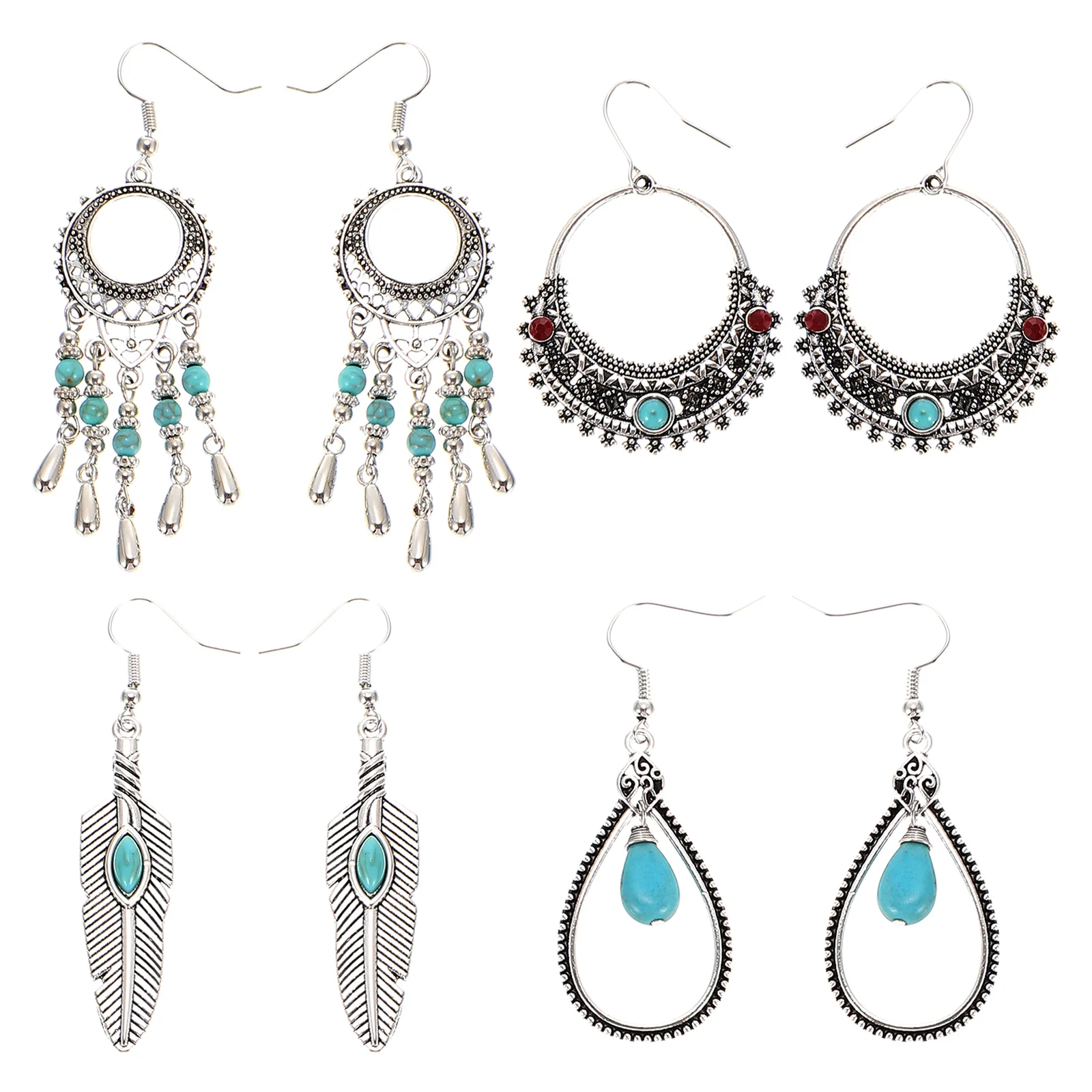 

Earrings Womenboho Turquoise Dangle Bohemianearring Jewelry Drop Statement Tassel Summer Dangling Vintage Woman Beaded