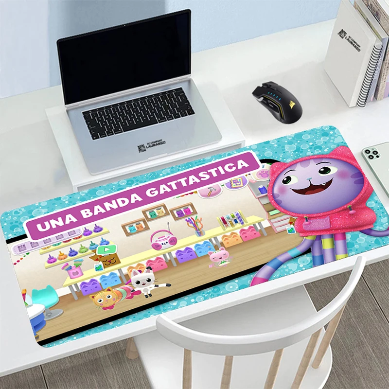 

Mouse Pads Gabbys Dollhouse Gamer Cabinet Gaming Mat Mause Pad Xxl Kawaii Mats Rubber Anime Laptops Keyboard Non-slip Laptop Pc