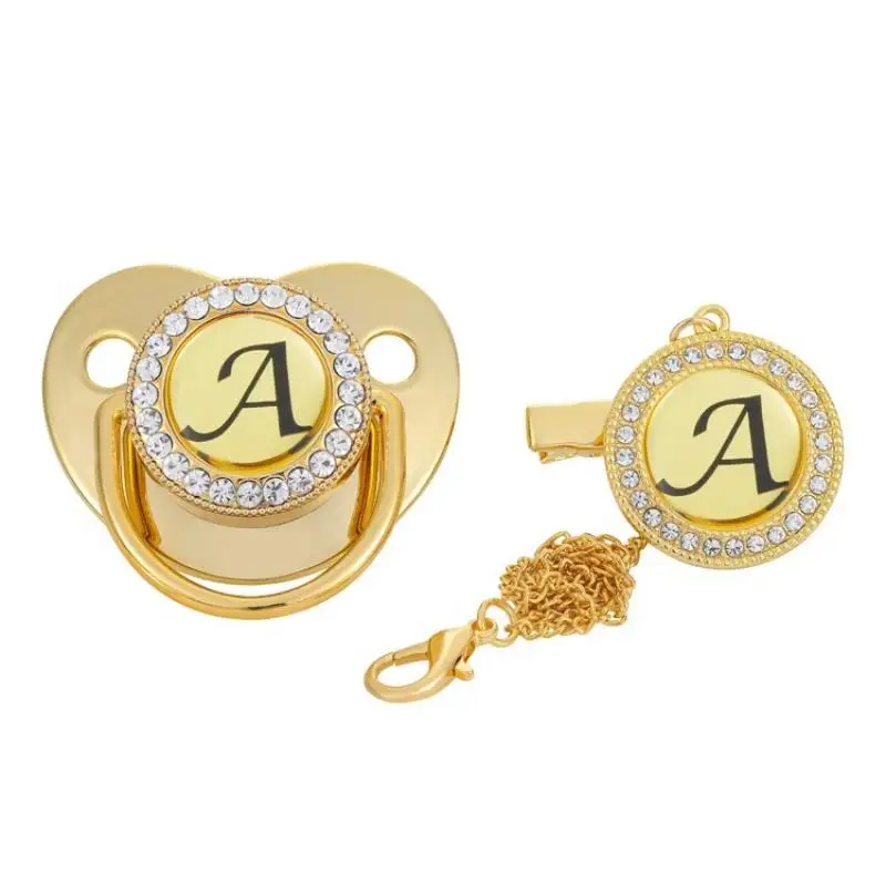 

26 Letter Printed Golden Pacifier for Soothing and Comforting Teething Infants