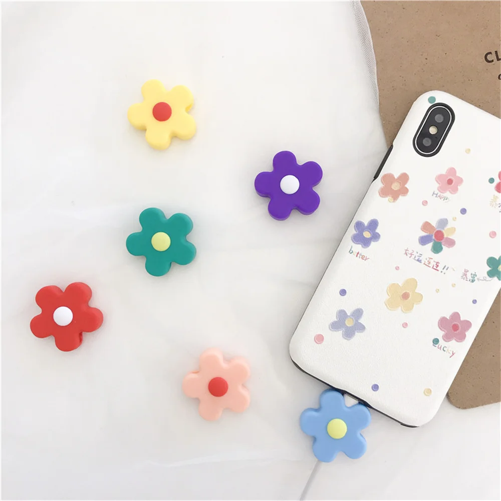 

Flower Data Charger Line Protector Changeable Earphone Cord Protection Cover Cute Mini Charging Head Protective Cover Cartoon