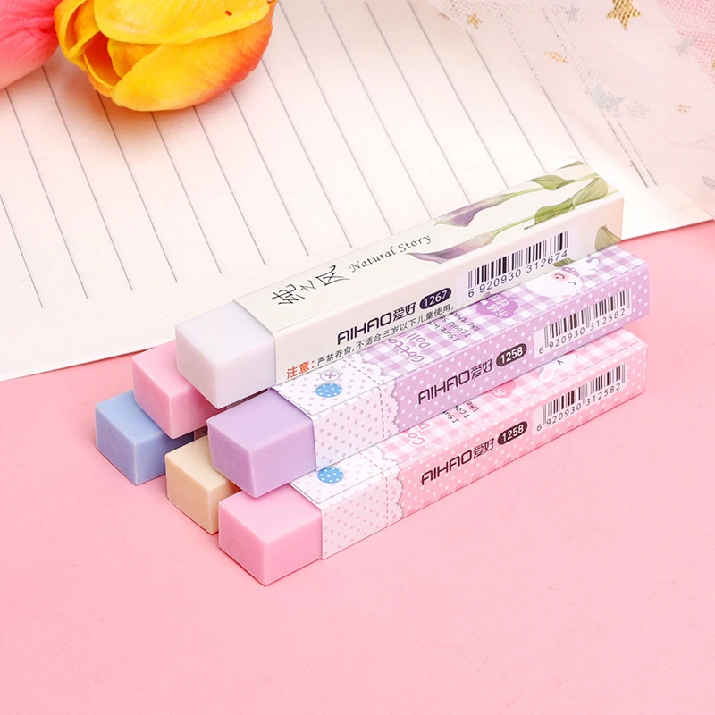 

1Pcs Long Strip Eraser Kawaii Stationery Eraser For Kids Novelty Cute Eraser Writing Drawing Erasers School Office Supplies