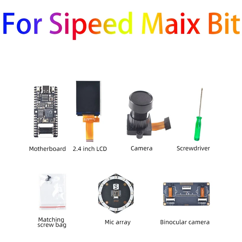 For Sipeed Maix Bit Kit RISC-V AI+LOT K210 In-Line Breadboard With 2.4Inch Screen/Camera/Mic Array/Binocular Cam