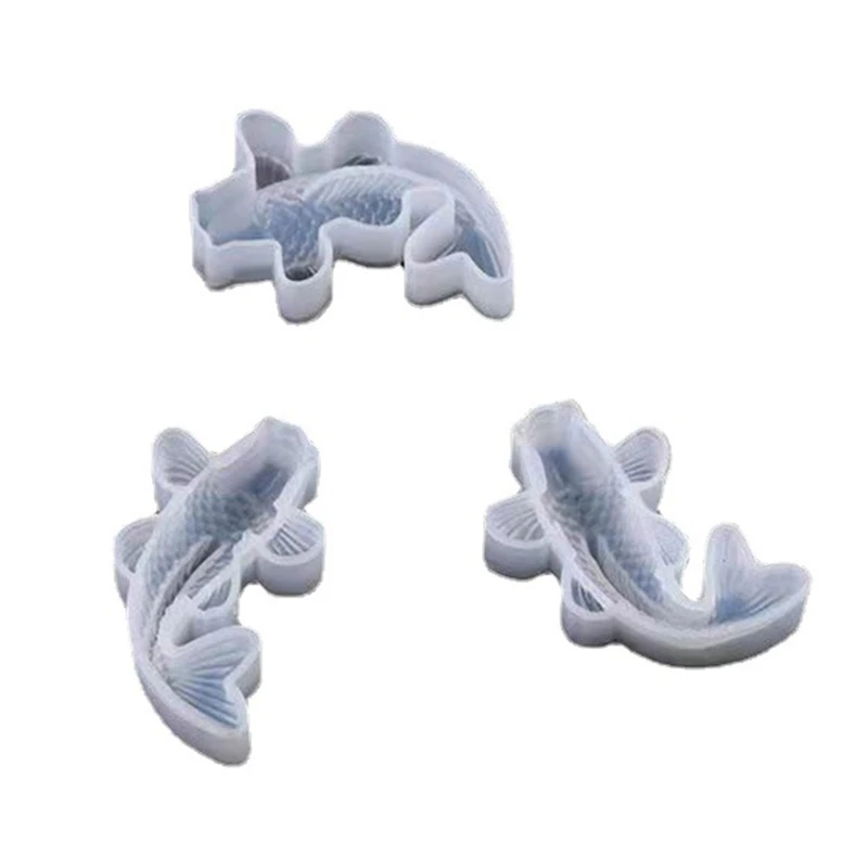 

3 Pcs Mirror Goldfish Three-dimensional Ornaments UV Crystal Epoxy Mold Soap Wax Plaster Resin Silicone Mould DIY Home N0HE