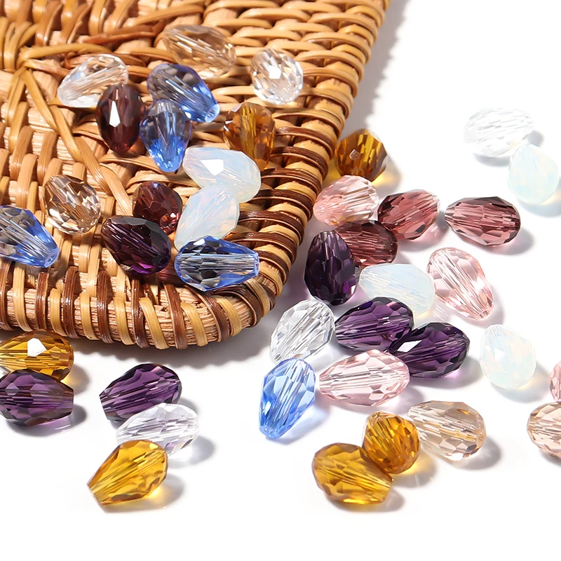 

30pcs/Lot Teardrop Shape Glass Crystal Faceted Teardrop Shape Bulk Craft Beads For Jewelry Making DIY Bracelet Necklace Earrings