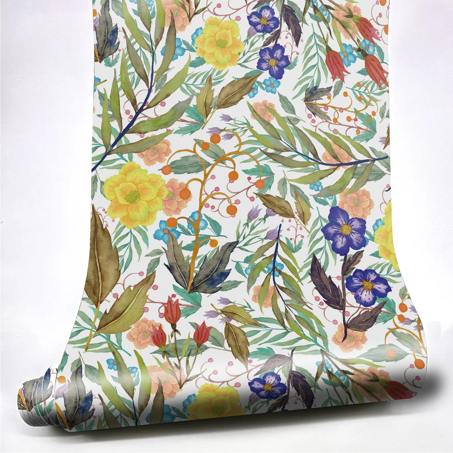 Обои с разноцветными пионами самоклеящиеся водонепроницаемые настенные