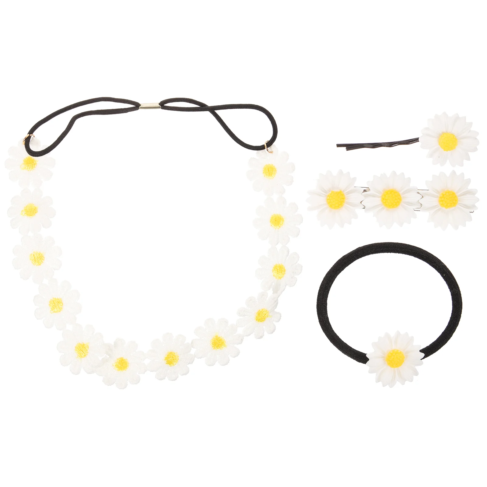 

4pcs Daisy Flower Crown Flower Hairband Hair Accessories Flower Hair Tie Daisy Accessories for Women