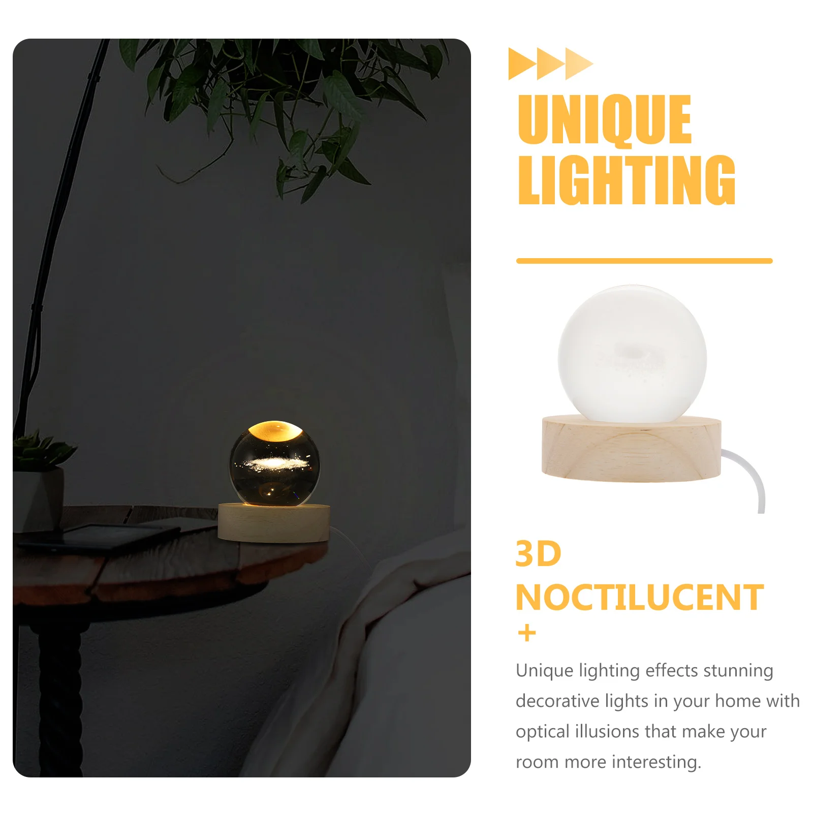 Хрустальный шар ночник светящаяся 3D модель фестиваль подарок настольный декор