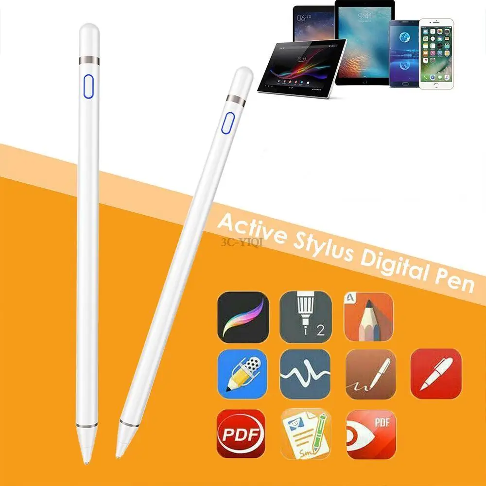 universal capacitive stlus touch screen pen smart pen for iosandroid system apple ipad phone smart pen stylus pencil touch pen free global shipping