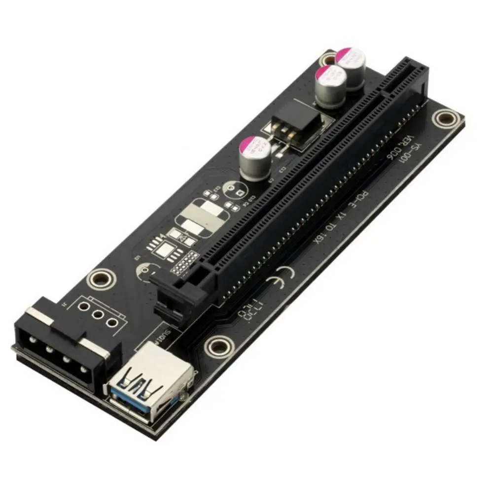 

Convenient Pcie Adapter Card 6pin 1x Turn 16x Pci-e Connector Consumer Electronics High Quality 4 Capacitors Transfer Card 60cm