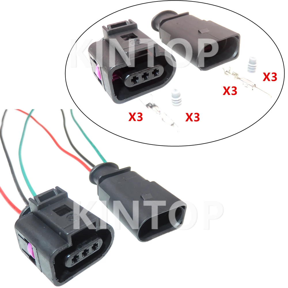 1 компл. 3-контактный Автомобильный датчик температуры Проводная клемма разъем 1J0973703 1717888-1 1J0973803 автомобильный водонепроницаемый разъем с проводами