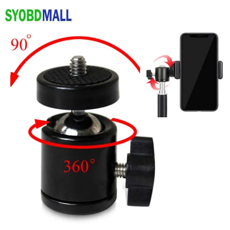 Мини шаровая Головка с адаптером крепления Горячий башмак 1/4 градусов Поворотный Алюминиевый Штатив шаровая Головка Для gopro dv свет DSLR стойка для камеры