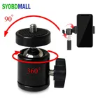 Мини шаровая Головка с адаптером крепления Горячий башмак 14 градусов Поворотный Алюминиевый Штатив шаровая Головка Для gopro dv свет DSLR стойка для камеры