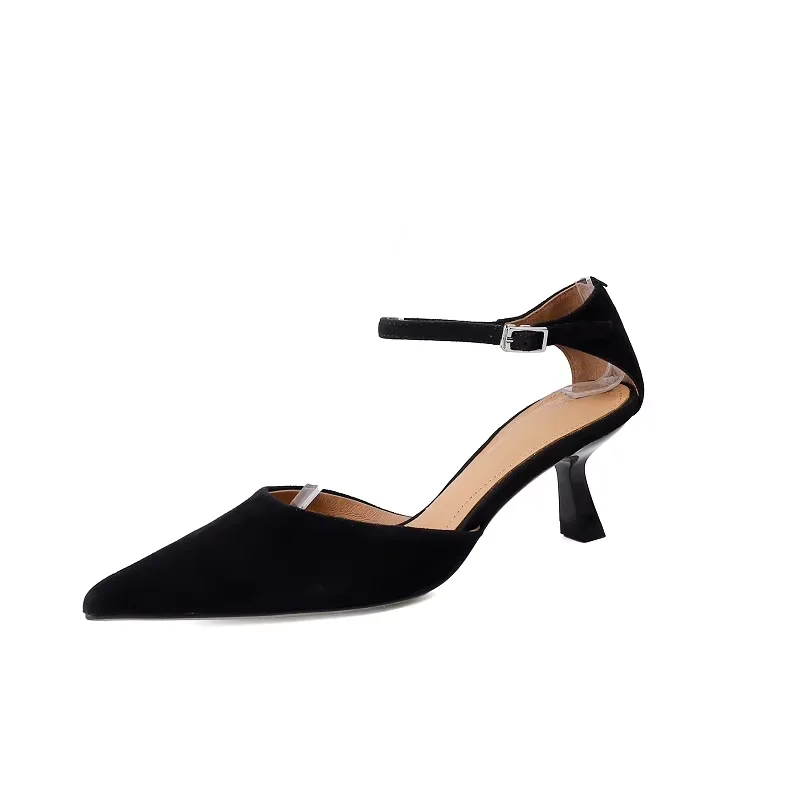 Летние сандалии на тонком каблуке туфли с острым носком весенне-осенние