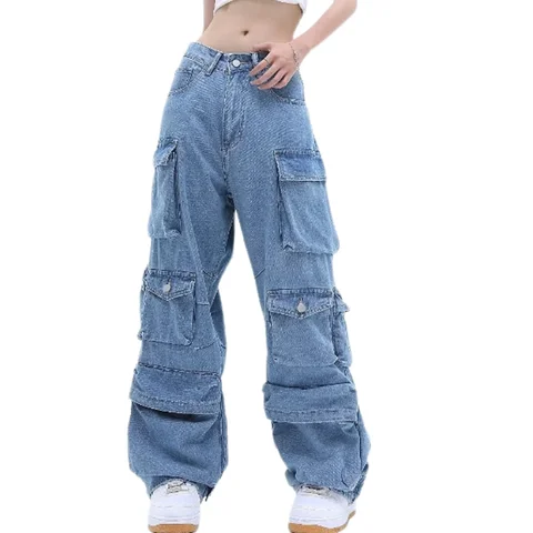 Джинсы xру женские с широкими штанинами, свободные брюки в европейском и американском стиле, в стиле хип-хоп, супер крутые длинные джинсы