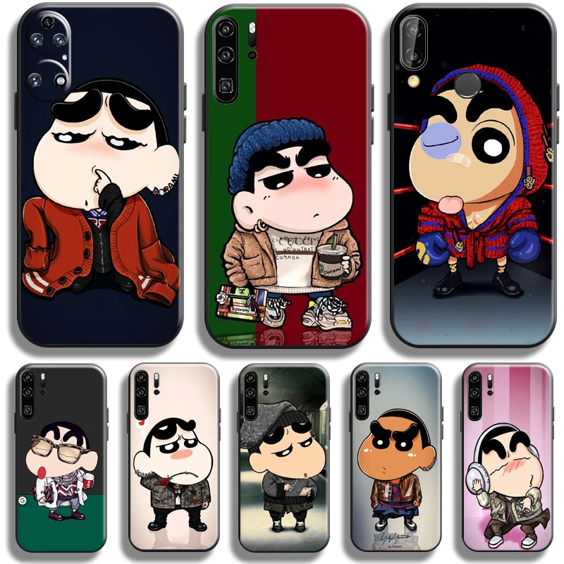 

Cartoon Cute Crayon Shin-chan For Huawei P50 P40 P30 P20 Pro Lite 5G Phone Case For Huawei P Smart Z 2021 Carcasa Funda Black