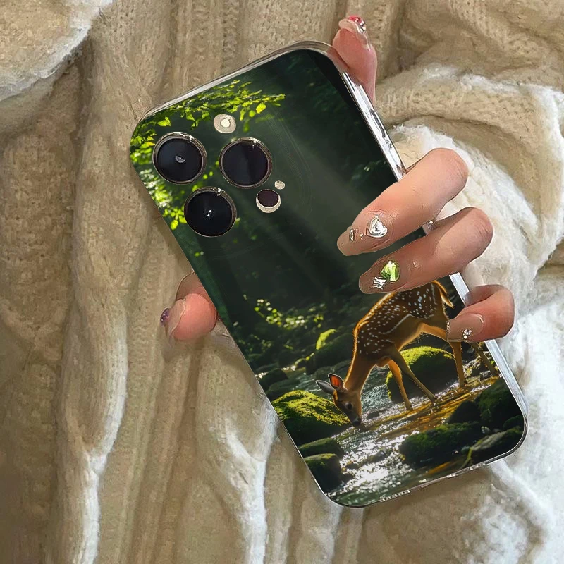 Фото Мягкий чехол для телефона с рисунком оленя Sika Deer Elk для Xiaomi Redmi Note 13 14 15 Pro Plus 12 11S 11T 5G 10S 9S 4G, задняя крышка с узором №3