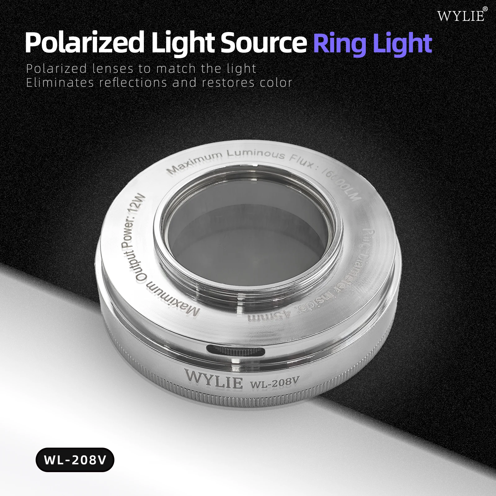 WYLIE WL-208V Регулируемый микроскоп поляризационное кольцо яркость 64 светодиодные