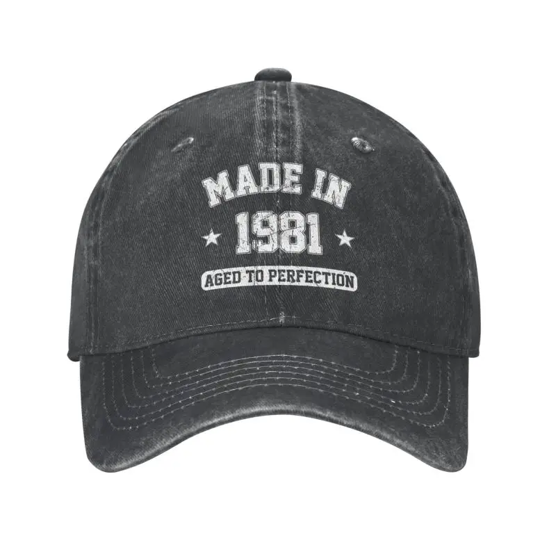 

Punk Cotton Made In 1981 Aged To Perfection Baseball Cap Men Women Adjustable 42th Birthday Gift Dad Hat Performance