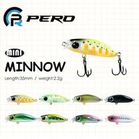 pero 35mm 2 2g micro slow sinking lures mini minnow fishing lure wobblers perch pike bass trout area lures stream fshing baits