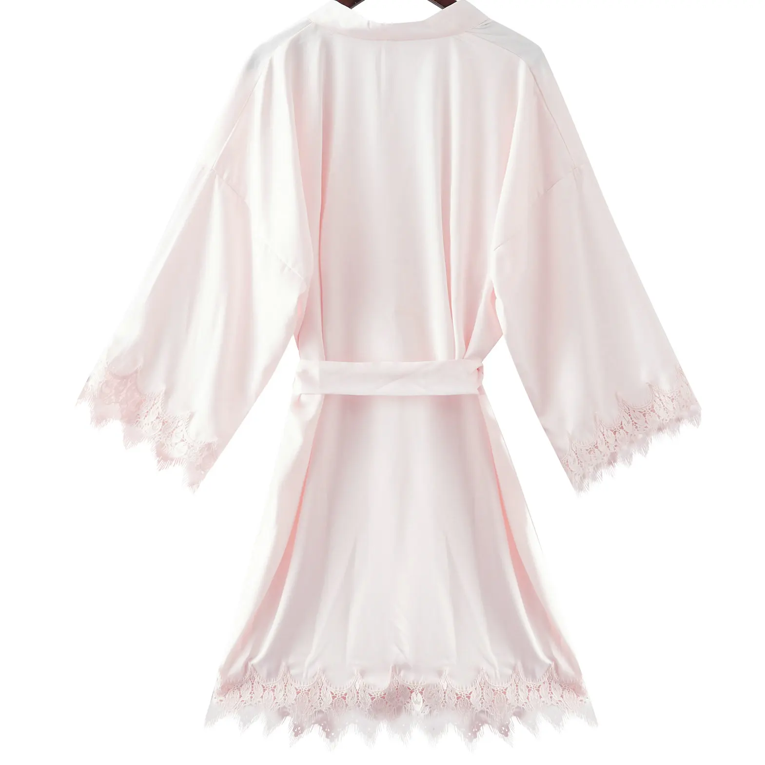 YUXINBRIDAL 2019 New Matt Satin Lace Robe with Trim Gown Summer Bridal Wedding Bride Robes Bridesmaid Kimono Robe  Bridal Robes