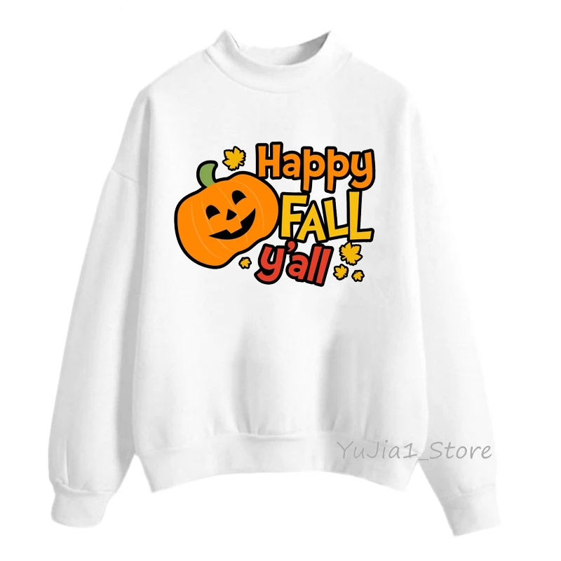 

2022 Funny IT'S FALL Y'ALL hoodie Women Autumn Winter Clothes sudadera mujer hoody Graphic Halloween Pumpkin sweatshirt oversize