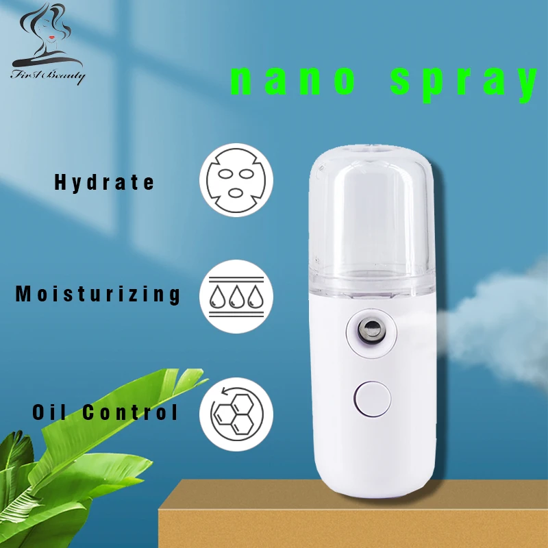 

New Mini USB Humidifier Nano Mist Sprayer Facial Nebulizer Rechargeable Face Fogger Skin Care Instruments Steamer Moisturizing