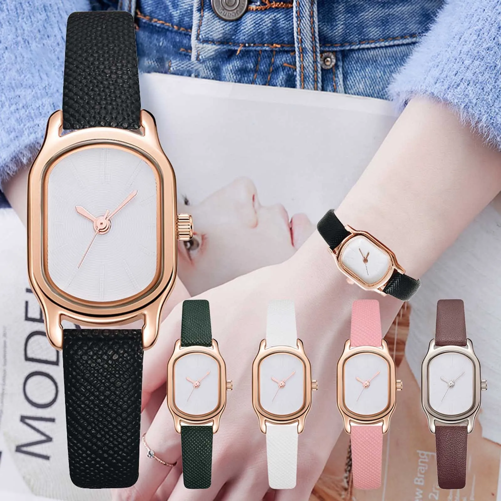 

Bracelet Wrist Watch Set Leather Women Watch 2022 Fashion Dress Clock Rectangle Analog Quartz Watches Relogio Feminino Montre