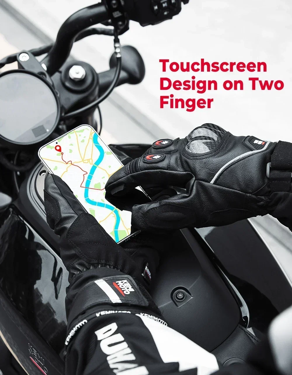 KEMIMOTO кожаные мотоциклетные перчатки с подогревом зимние водонепроницаемые