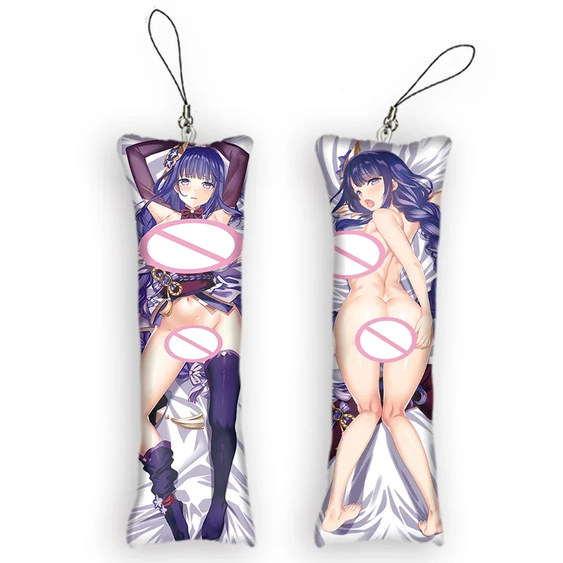 Новая мода Genshin Impact Raiden Ei тема персонаж мини брелок Dakimakura аниме Kawaii 2-сторонний
