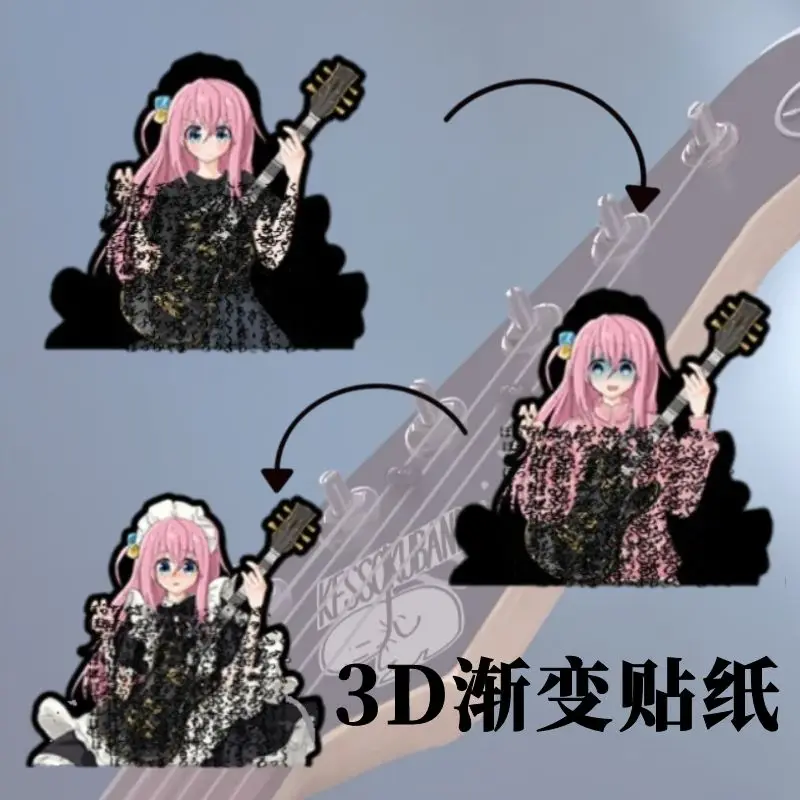 

New Anime Bocchi The Rock Gotoh Hitori Cosplay 3D Gradual Change Illusion Stickers Suitable for Mobile Phone Case Notebook