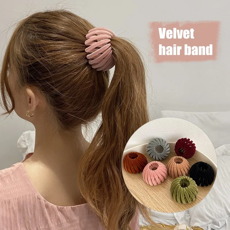 

Woman Suede Hairpins Hair Styling Donut Bun Curler Maker Ring Twist Tool Hair Clip Claws Barrettes Headband Accessories