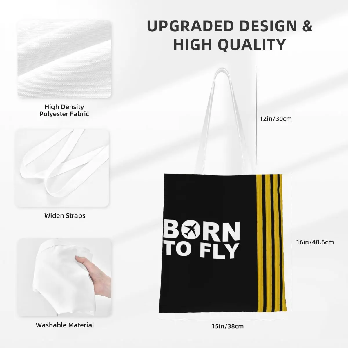 Сумка для покупок Born To Fly Captain Stripes Flight Pilot сумка через плечо парусиновая большая