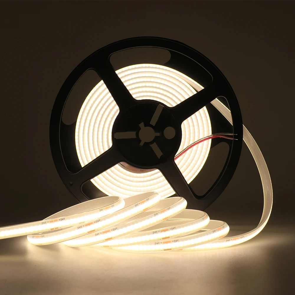 

HEGEHE IP68 водонепроницаемая светодиодная лента COB тёплый белый 12В/24В