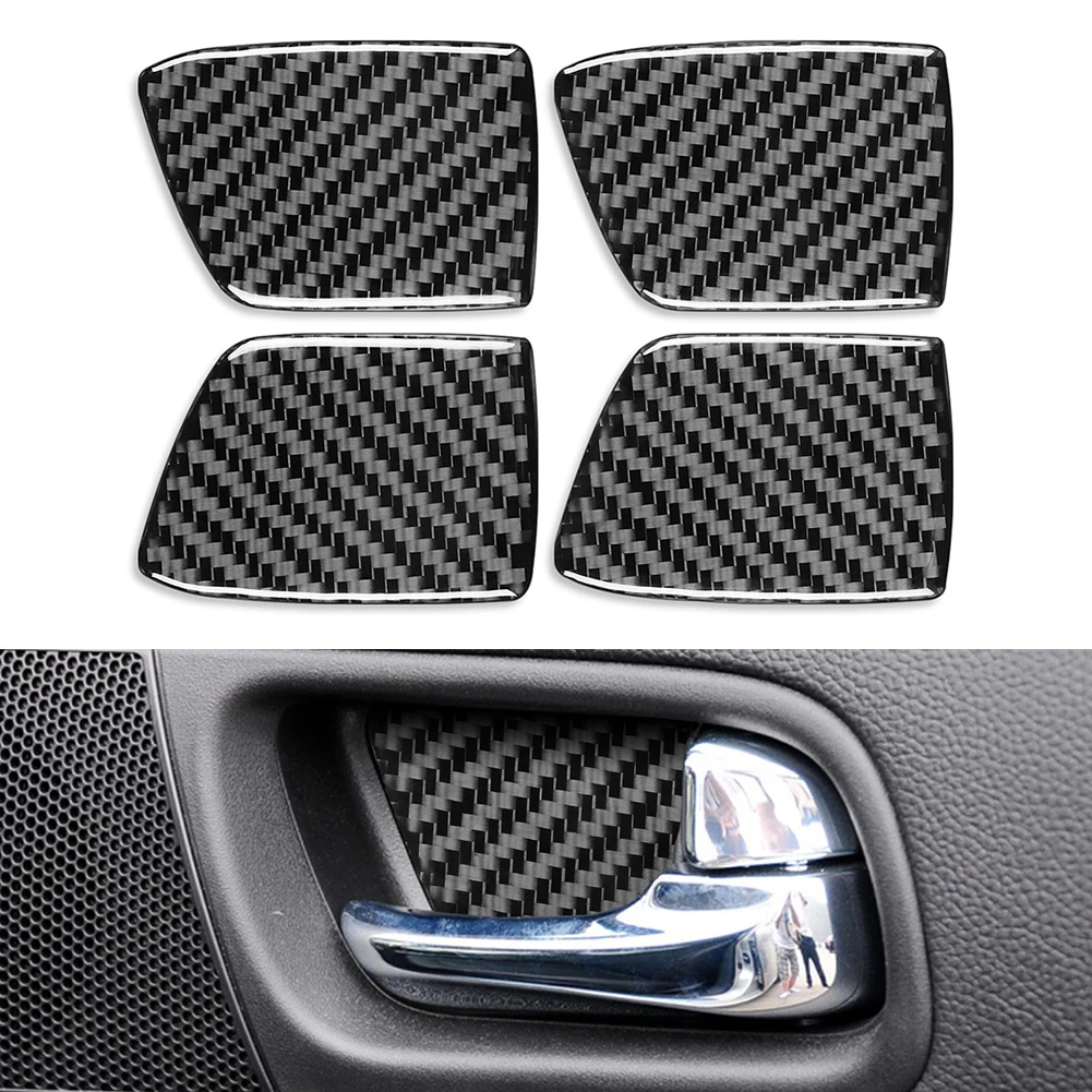 

Переводная наклейка * 4 для Infiniti G37, внутренняя наклейка, отделка из углеродного волокна, дверная ручка 4X, черное углеродное волокно 2007-2013