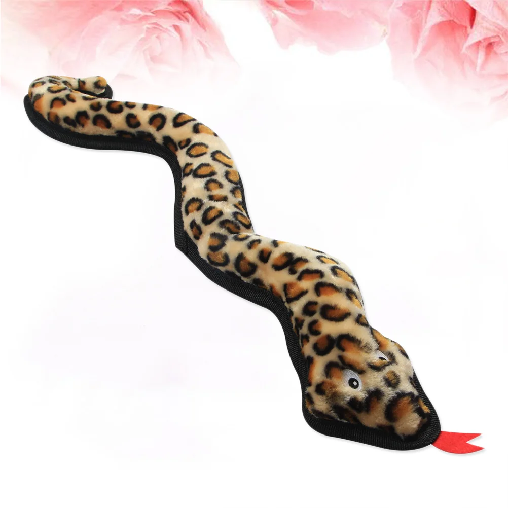 

Plush Long Chew Toy Leopard Snake Biting Sound Squeaky Toys Creative Pet Supplies Dog accessories For dogs