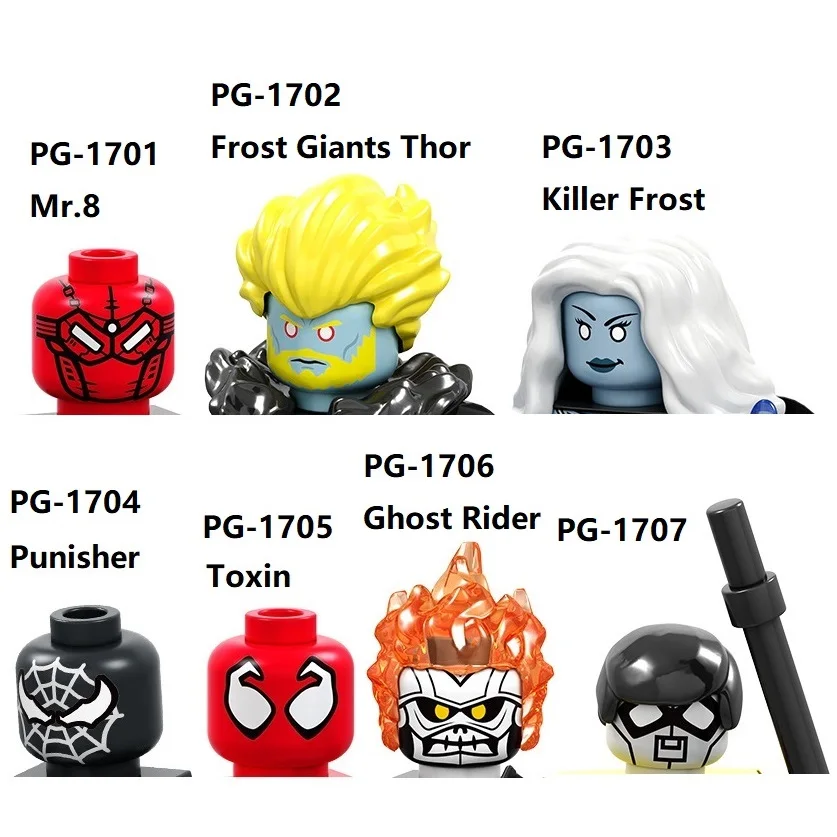 PG8194 Killer Frost Punisher Toxin Ghost Rider Frost Giants Thor Building Blocks Mini Action Figure Toys