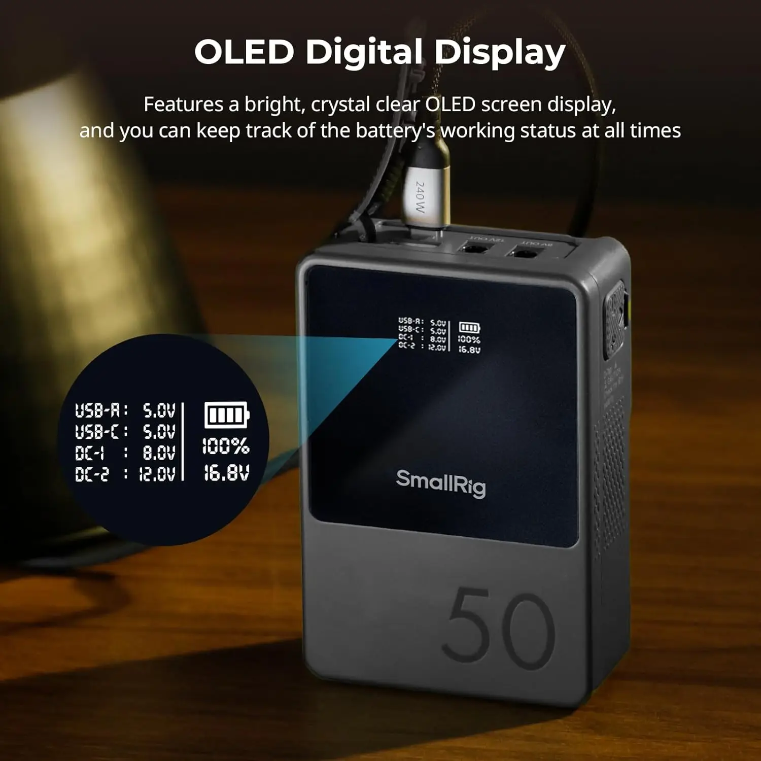 Аккумулятор SmallRig VB50 mini V Mount 3400 мАч 50 Втч с PD 45 Вт USB-C для быстрой зарядки цифровых зеркальных фотокамер, видеокамер, мониторов, видеоосвещения (art.: 3920cc0108eba) - 3920cc0108eba