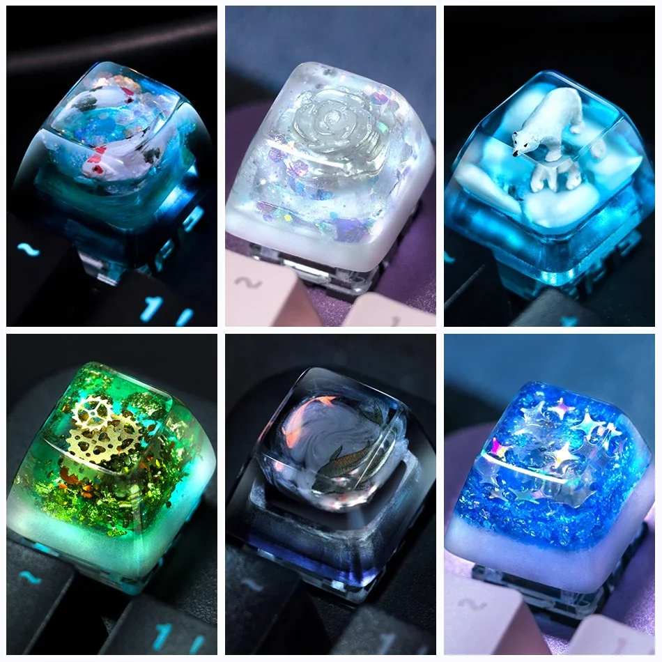 1 Piece Ice Rose/Polar Bear/Steampunk/Gear/Pond Fish/Ko