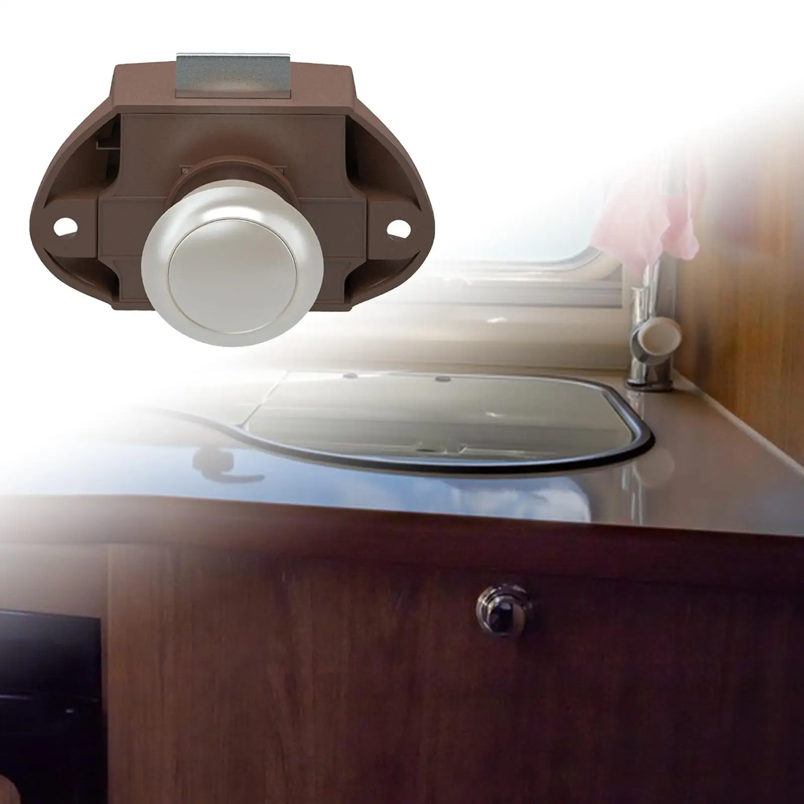 Фото Замки для шкафа, комплект кнопок давления, защелка без ключа для лодки, яхты, кемпера, двери шкафа, простая установка, замена №4