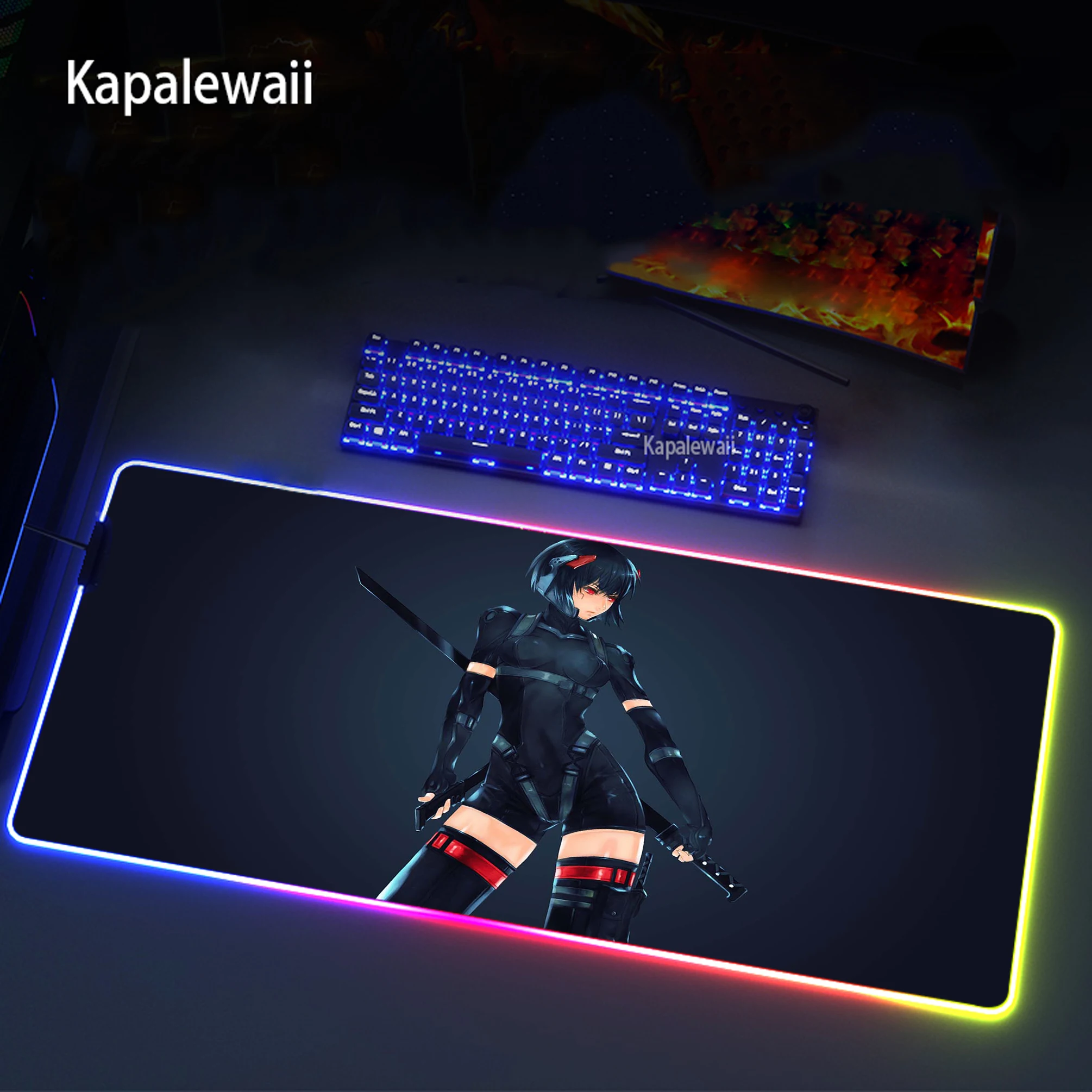 

Ghost In The Shell RGB Mouse Pad Computer Gaming MousePad Large Mouse pad Gamer Xxl Carpet Keyboard Pc Desk Desk Play Mat Pads
