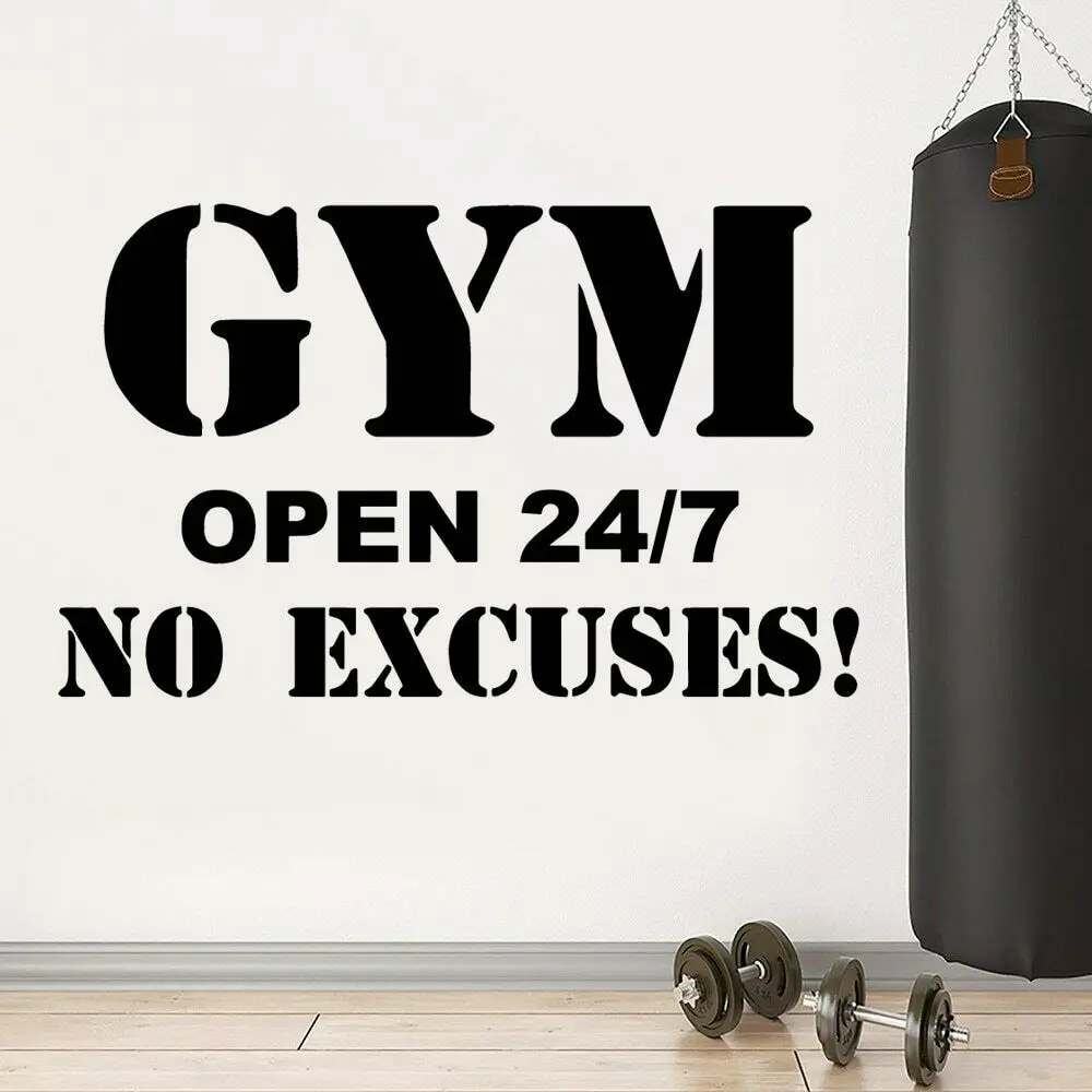 

Hot Sale Gym Decal Frase Wall Stickers For Gym Fitness Room Motivation Wall Art Decals Sticker Vinyl Mural pegatina Pared gym