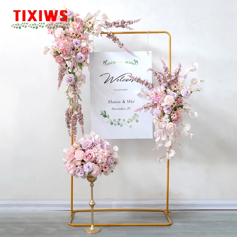 

Artificial rose flower arrangement wedding props background decoration flower arch row table flower party photo display case