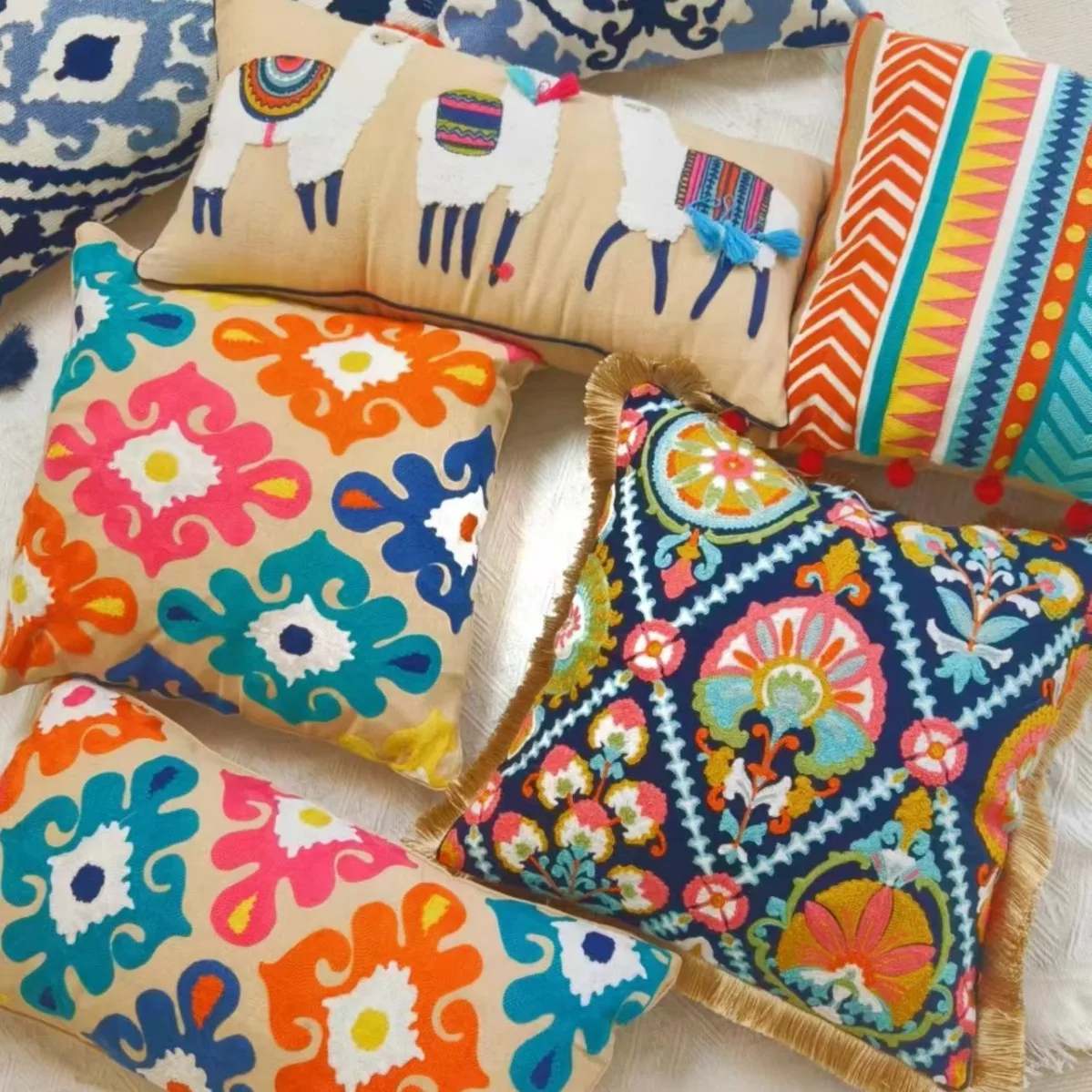 Марокканская наволочка для гостиной дивана декор ручной работы индийский