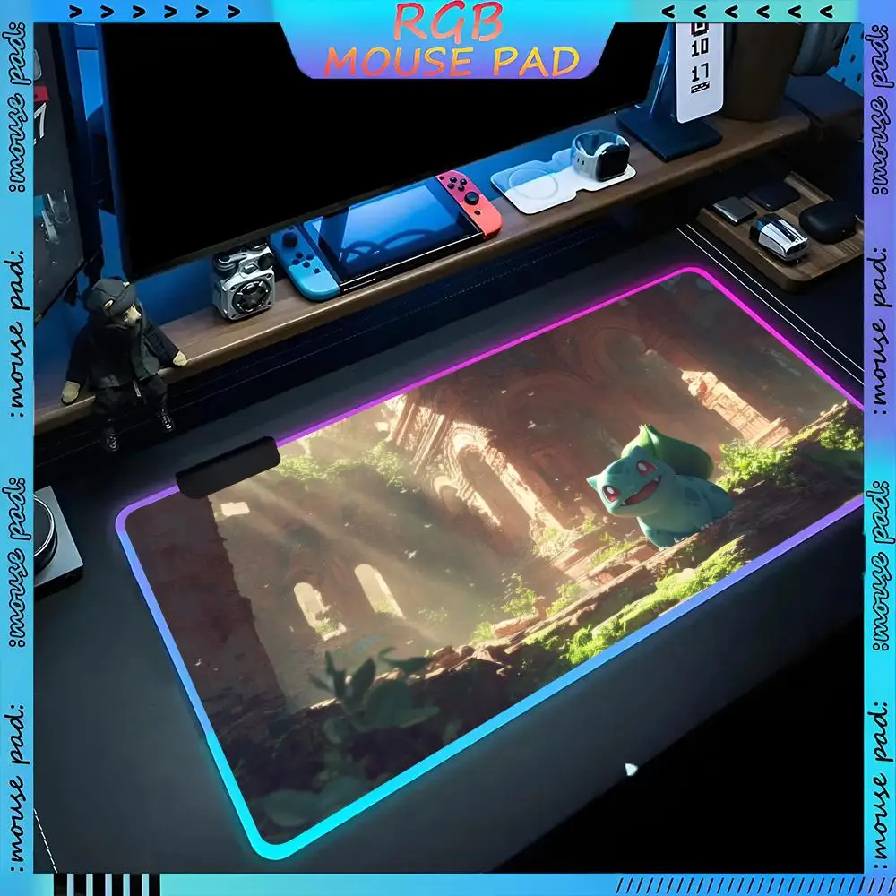 Настольный коврик для мыши аксессуары ПК разноцветный неоновый с подсветкой